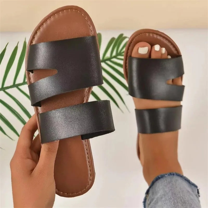 Heidi-Mode | Damen stilvolle Sandalen flach