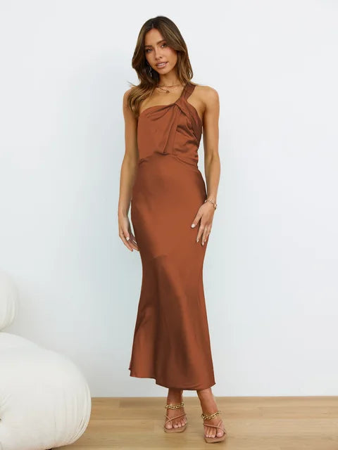Elegante bodycon jurk met één schouder