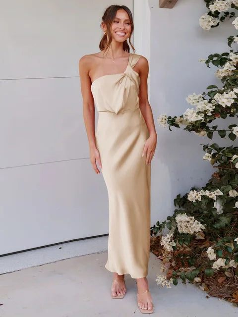 Elegante bodycon jurk met één schouder