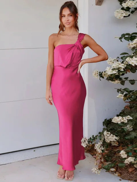 Elegante bodycon jurk met één schouder