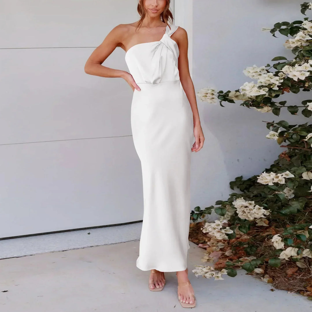Elegante bodycon jurk met één schouder
