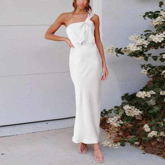 Elegante bodycon jurk met één schouder