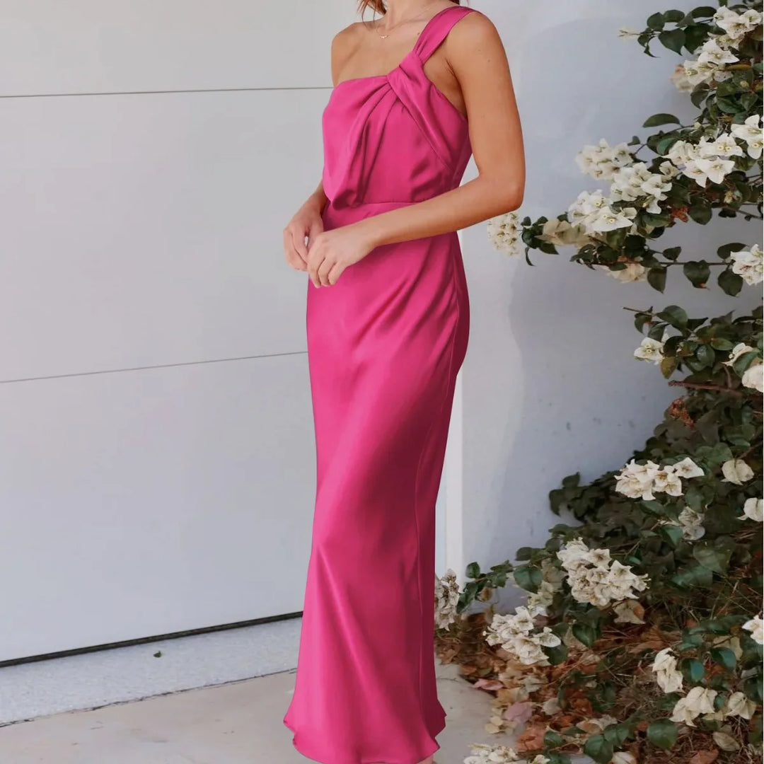 Elegante bodycon jurk met één schouder