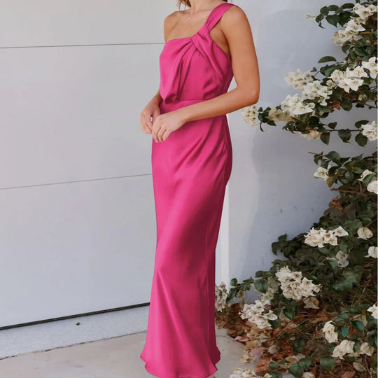 Elegante bodycon jurk met één schouder