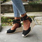 Damen-Sandalen mit hohem Absatz und Spitze
