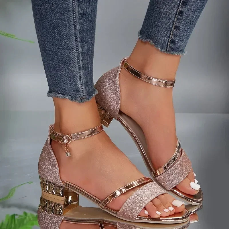 Heidi-Mode | Sandalen mit Pailletten Verzierungen für Damen