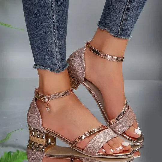 Heidi-Mode | Sandalen mit Pailletten Verzierungen für Damen