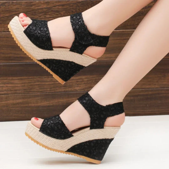Sandalen Mesh Peep Toe Platform Hoge Hak