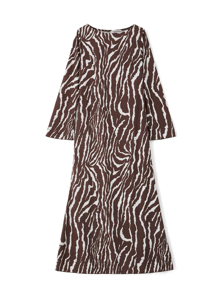 Levenstijl Zebra Print Lange Jurk