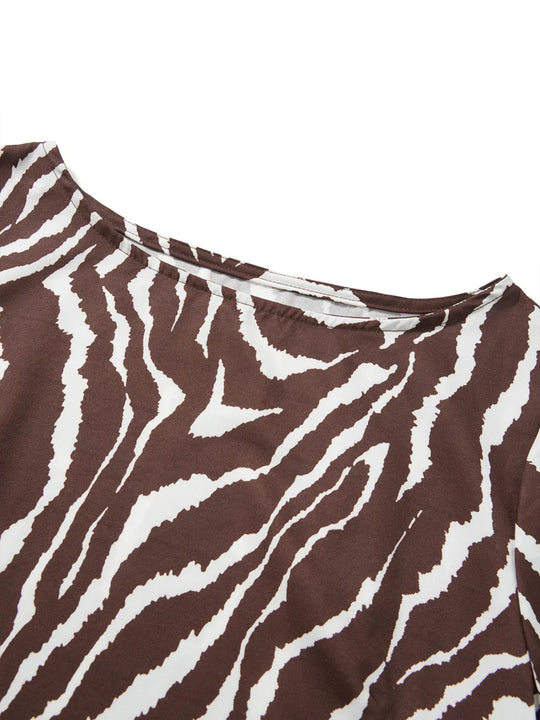 Levenstijl Zebra Print Lange Jurk