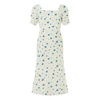 Heidi-Mode | Damen Sommer Rechteck-Ausschnitt Kleid Midi