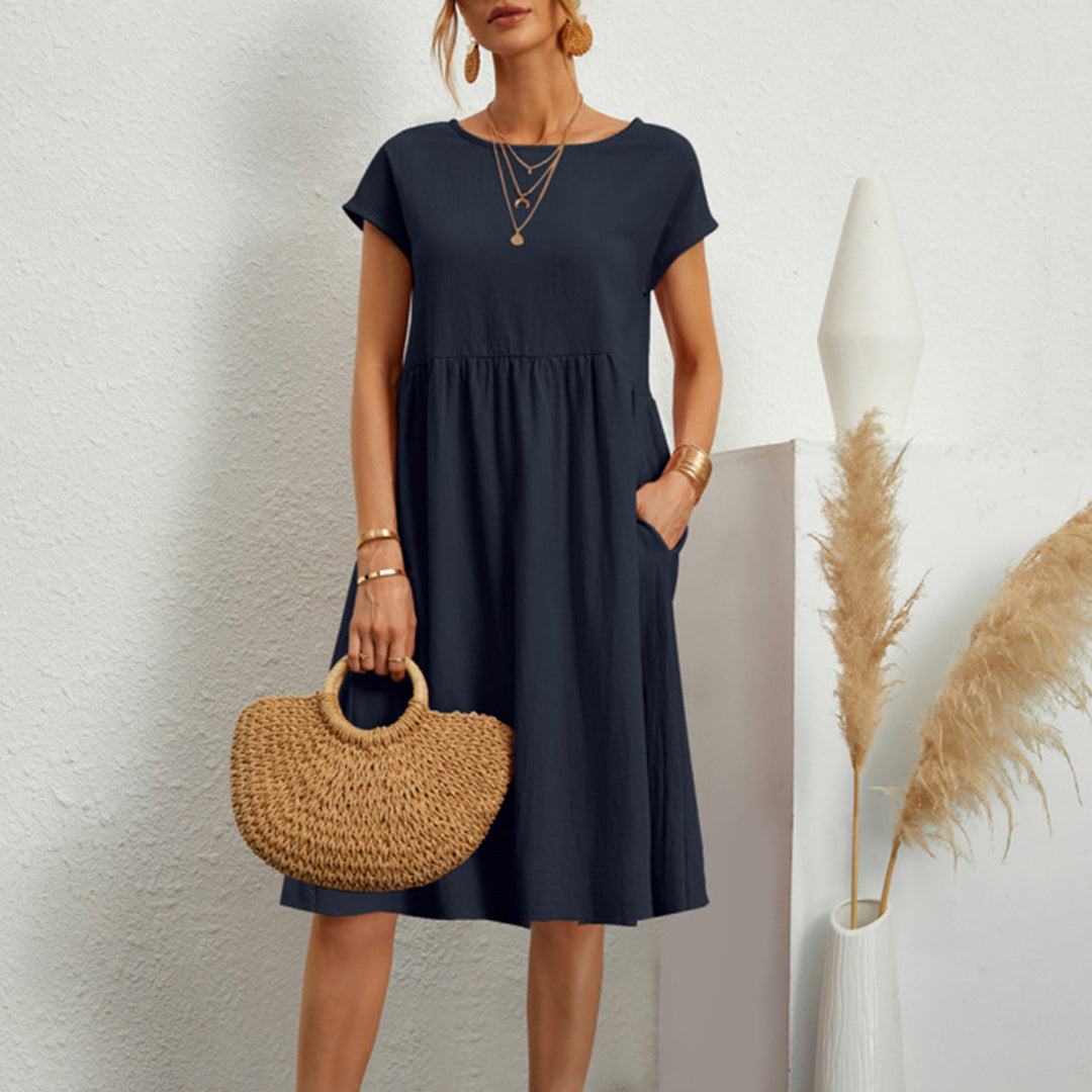 Heidi-Mode | Klassisches Rundhals Midi Kleid