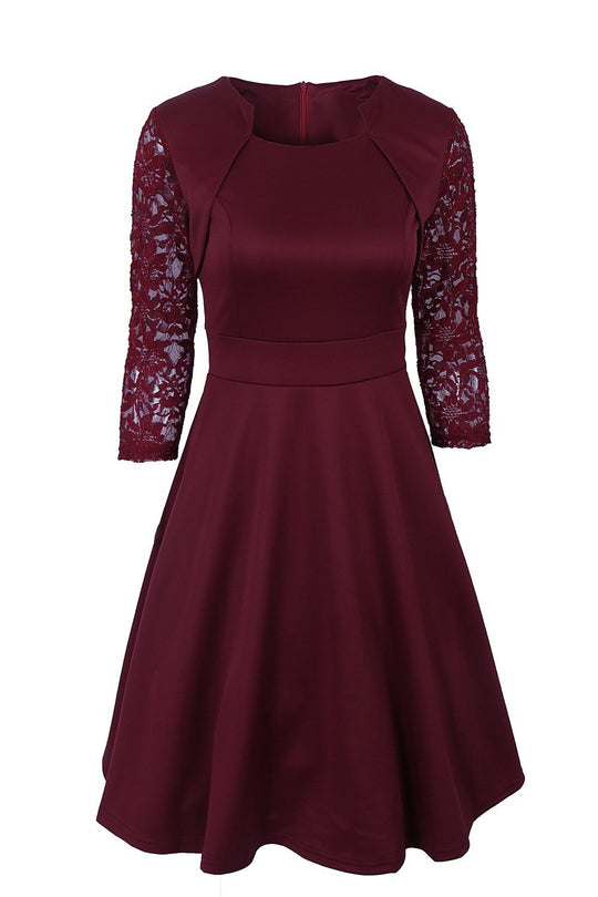 Heidi-Mode | Spitzenärmel Bolero Cape Kleid Set
