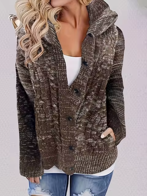 HeidiMode | Kabelstrickjacke Mit Kapuze