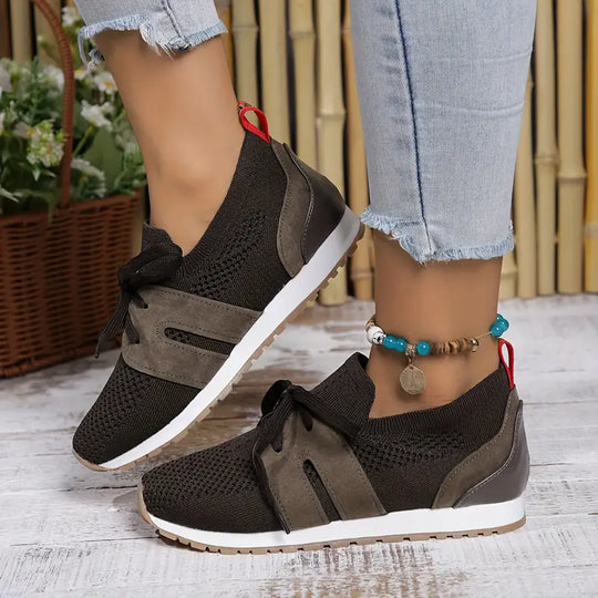 Heidi-Mode | Damen Sneakers Atmungsaktiv Strick Leichtgewicht Sportschuhe