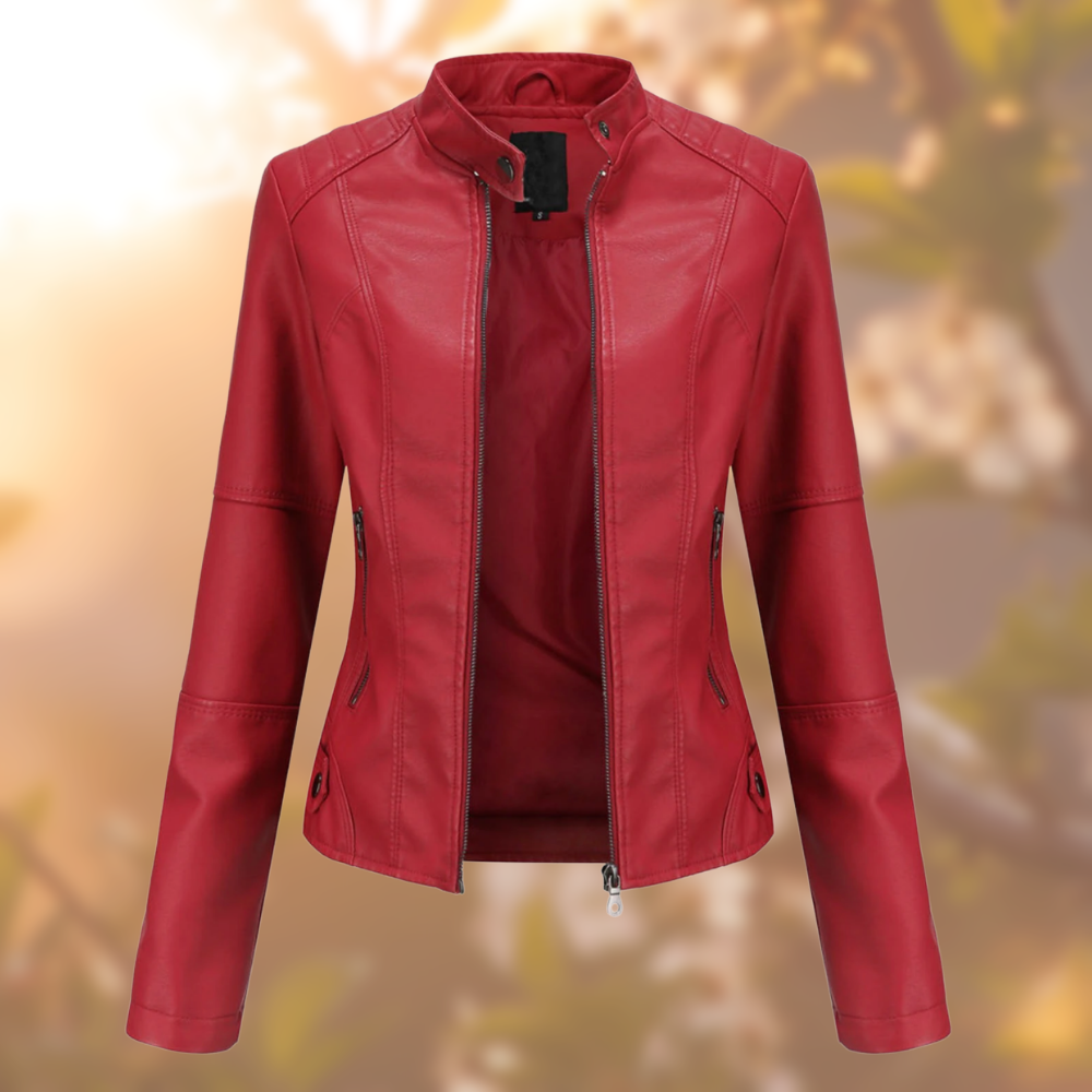 Heidi-Mode | Damen Biker Reißverschluss Jacke Langarm