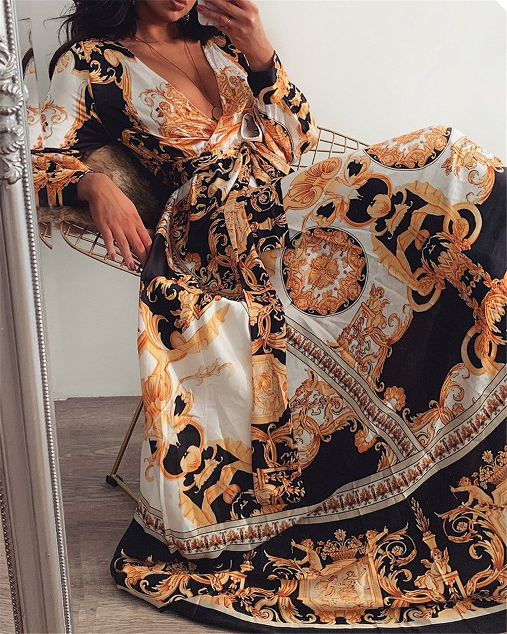 Wickelkleid | Boho Damenkleid mit Schlitz