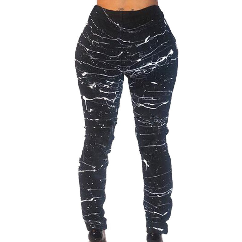 Heidi-Mode | Große Löcher Kette Farbklecks Ripped Jeans