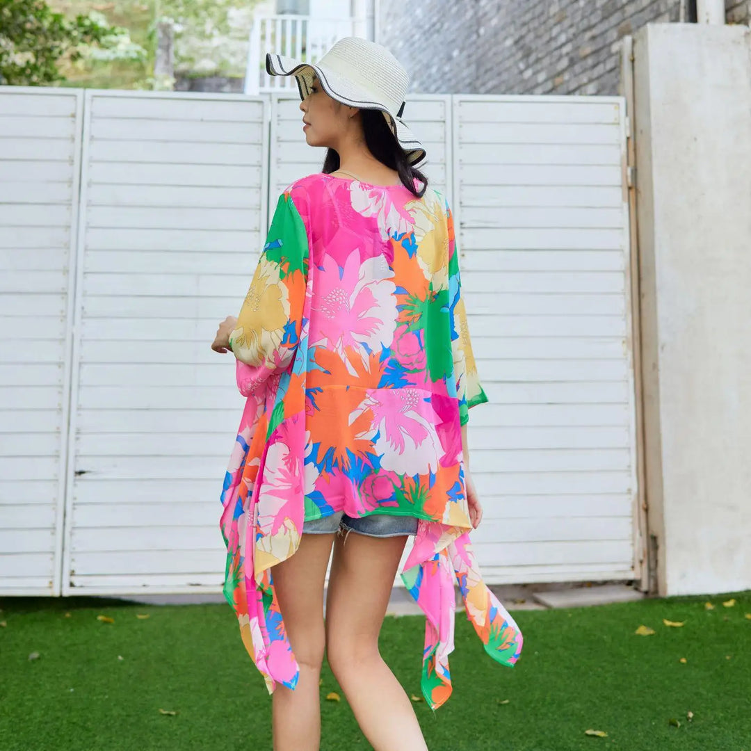 blouse met bloemmotief in grote maten