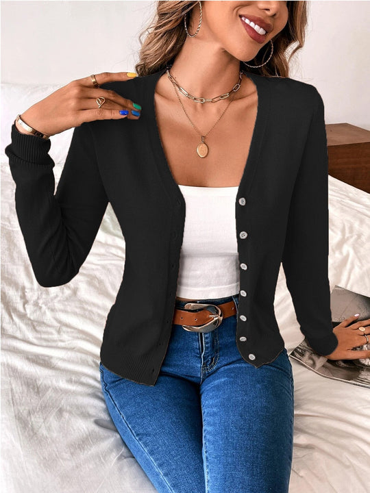 Heidi-Mode | Damen Freizeitweste mit Knöpfen und langen Ärmeln