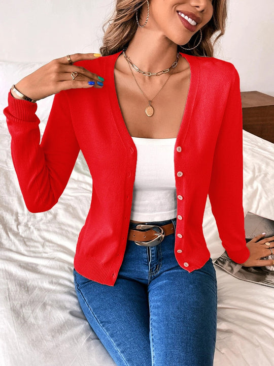 Heidi-Mode | Damen Freizeitweste mit Knöpfen und langen Ärmeln