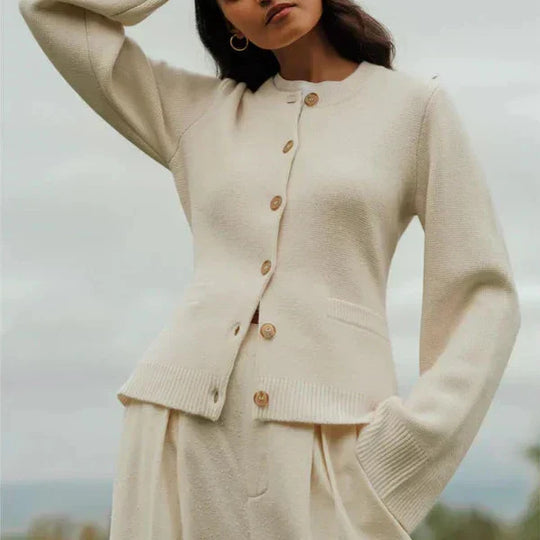 Heidi-Mode | Strickjacke - Damen Herbst Chic Knopf-Cardigan