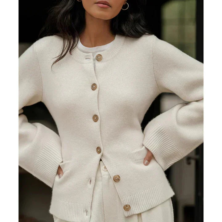 Heidi-Mode | Strickjacke - Damen Herbst Chic Knopf-Cardigan