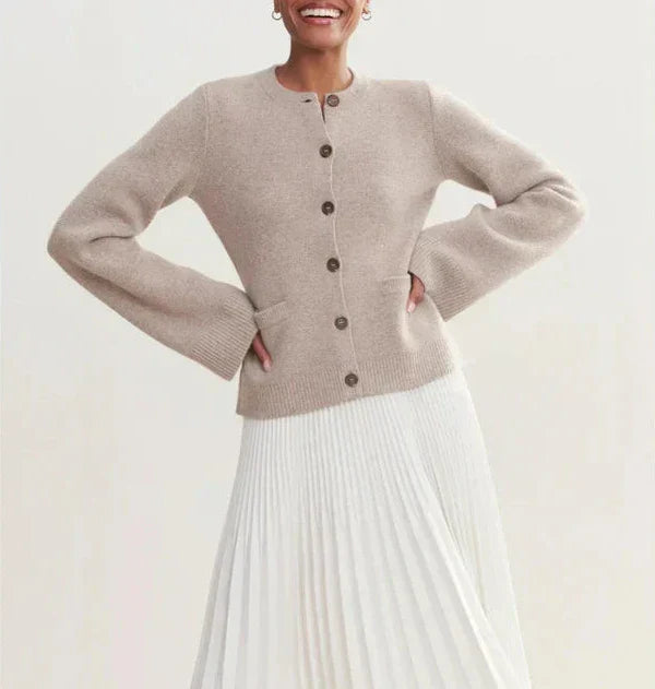 Heidi-Mode | Strickjacke - Damen Herbst Chic Knopf-Cardigan