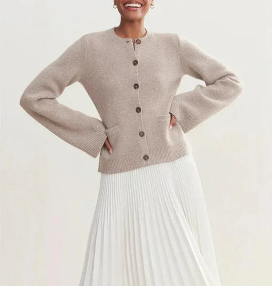 Heidi-Mode | Strickjacke - Damen Herbst Chic Knopf-Cardigan