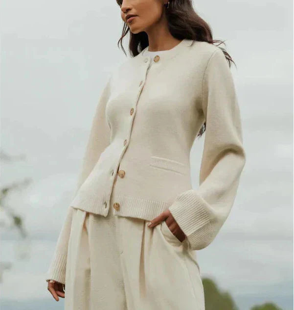 Heidi-Mode | Strickjacke - Damen Herbst Chic Knopf-Cardigan