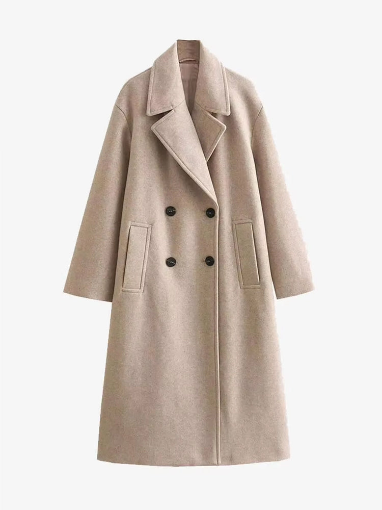 Elegante Wollen Trenchcoat Damen Jacke