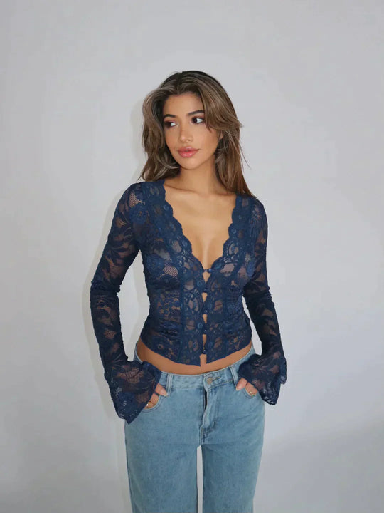 Heidi-Mode | Moderne Mode Spitze Top Bluse