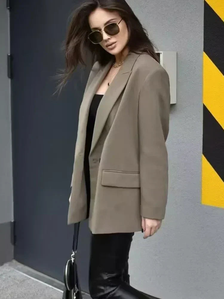 Heidi-Mode | Trendy Übergröße Langer Blazer für Damen
