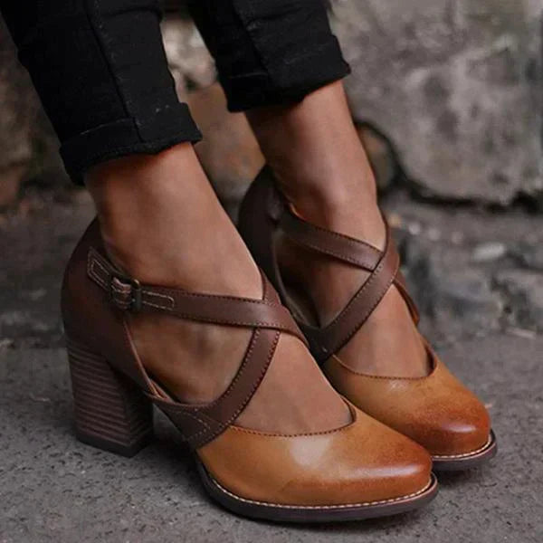 Heidi-Mode | Leder Clogs Sandalen für Damen mit Absatz, Stilvoll und Komfortabel