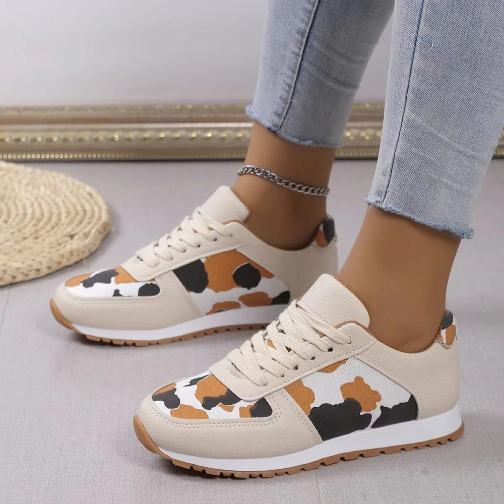Heidi-Mode | Einfache Flache Damenschuhe mit Leopardenmuster