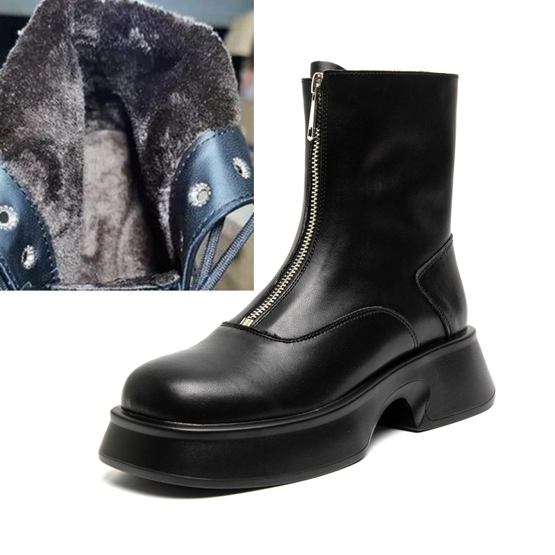 Heidi-Mode |  Damen Leder Mode Winterstiefel