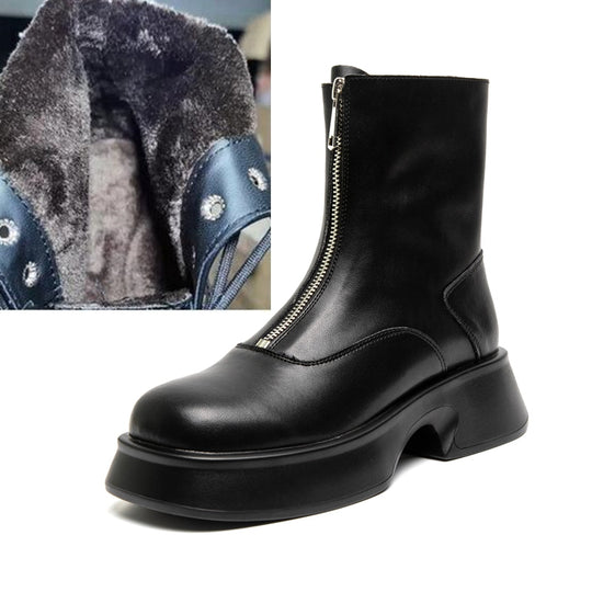 Heidi-Mode |  Damen Leder Mode Winterstiefel