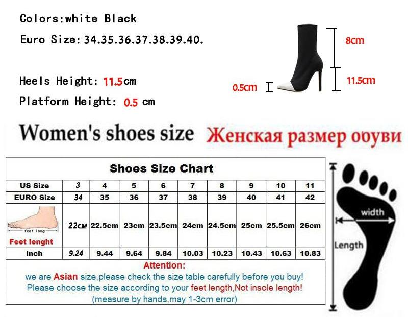 Heidi-Mode | Stretchstoff Ankle Boots Spitzes Ende Hohe Absätze