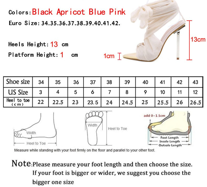 Heidi-Mode | Peeptoe High Heels mit Stoffband Design