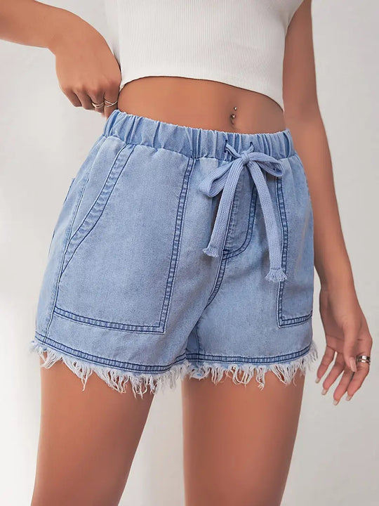 Jeansshorts mit elastischem Bund für Frühling/Sommer