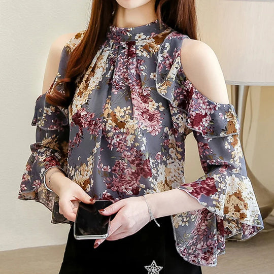 blouse met vlindermouwen