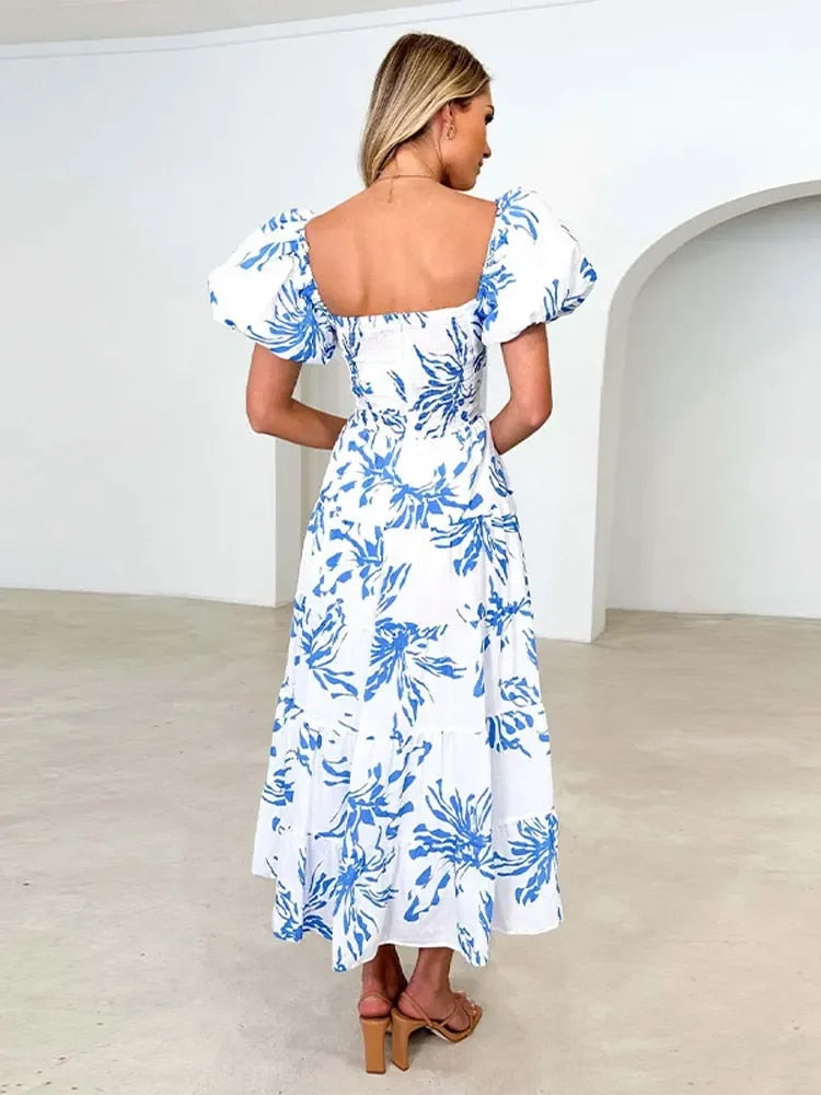 Heidi-Mode | Puffärmel Off Shoulder Maxi Kleider