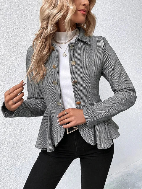 Heidi-Mode | Damen stilvoller Casual Blazer mit Rüschen