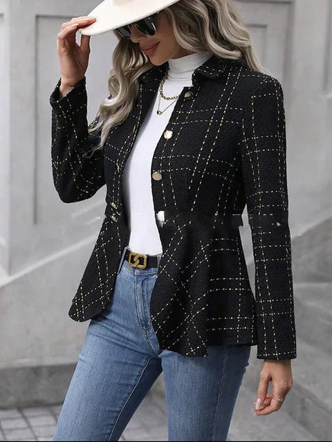 Heidi-Mode | Damen stilvoller Casual Blazer mit Rüschen