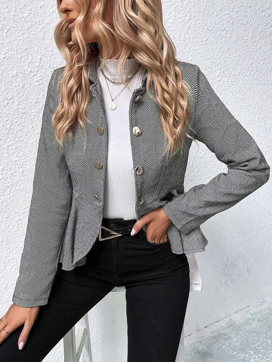 Heidi-Mode | Damen stilvoller Casual Blazer mit Rüschen