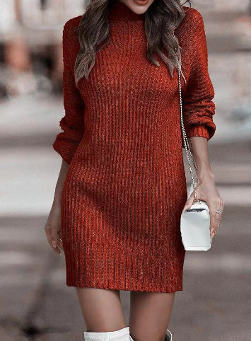 Heidi-Mode | Hochgerippter Strickkleid