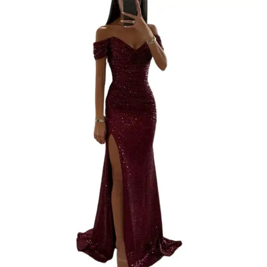 Heidi-Mode | Kleid Elegant Off-Shoulder Abendkleid