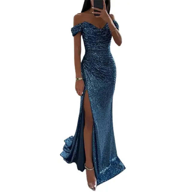 Heidi-Mode | Kleid Elegant Off-Shoulder Abendkleid