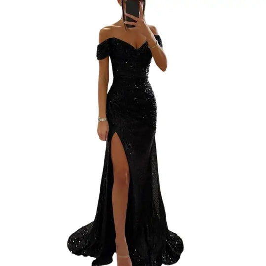 Heidi-Mode | Kleid Elegant Off-Shoulder Abendkleid