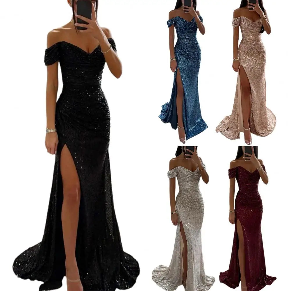 Heidi-Mode | Kleid Elegant Off-Shoulder Abendkleid